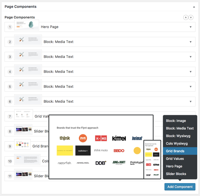 WordPress Components Screenshot